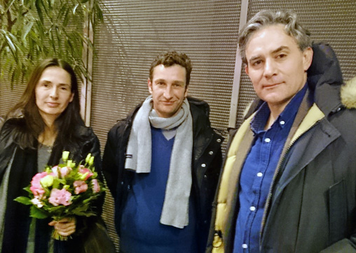 Koproduzentin Sabine Lamby, NLZ-Pädagoge Maurice Navarro und Regisseur Giulio Ricciarelli. Foto: TSV 1860