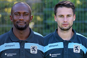 Die Junglöwen-U13 der Saison 2013/2014 mit den beiden Trainern Collin Benjamin und Fabian Träger (li.). Foto: Anne Wild