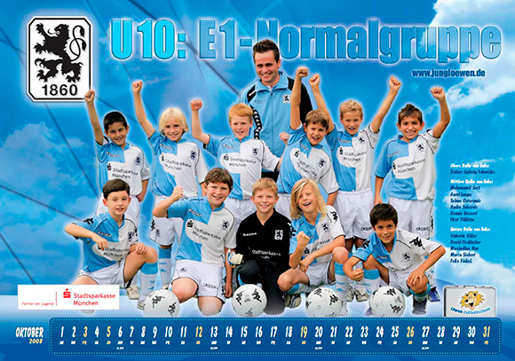 U10-Teamfoto von 2008 mit Dennis Dressel (oben, zweiter von rechts). Foto: TSV 1860