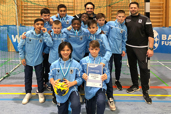 Dritte bei der Bayerischen Hallenmeisterschaft: U13-Junglöwen. Foto: TSV 1860