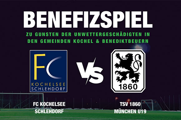 Das U19-Bundesligateam der Löwen spielt gegen den FC Kochelsee Schlehdorf zugunsten von Unwettergeschädigten.