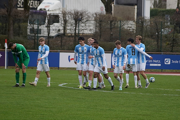 Gleich viermal konnte die Löwen-U21 gegen Nördlingen jubeln. Foto: Joachim Mentel