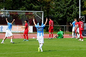 Im Hinspiel beim 2:1-Erfolg erzielten Devin Sür und Tim Kloss die Treffer für die Löwen-U21. Foto: Joachim Mentel