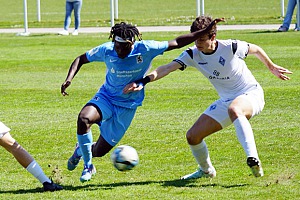 Folawiyo Amusan hatte im Hinspiel in Chemnitz die 1:0-Führung erzielt. Foto: Joachim Mentel