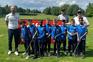 Die U9 der Junglöwen erlebte einen abwechslungsreichen Tag bei den Golflöwen. Foto: Privat