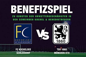 Das U19-Bundesligateam der Löwen spielt gegen den FC Kochelsee Schlehdorf zugunsten von Unwettergeschädigten.