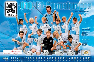 U10-Teamfoto von 2008 mit Dennis Dressel (oben, zweiter von rechts). Foto: TSV 1860